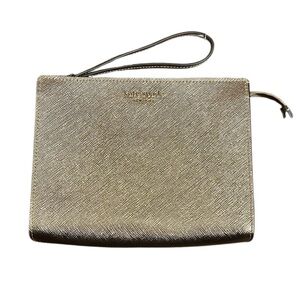 Kate Spade Metallic Rose Gold Saffiano Leather Wristlet